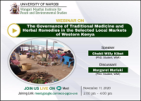 Webinar on the governance of traditonal medicine