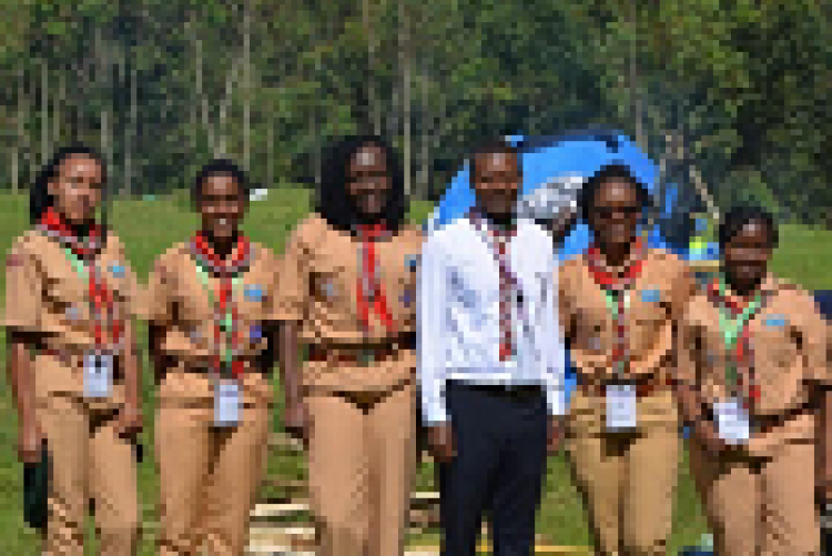 Ngamia patrol with their scout leader in Rwanda