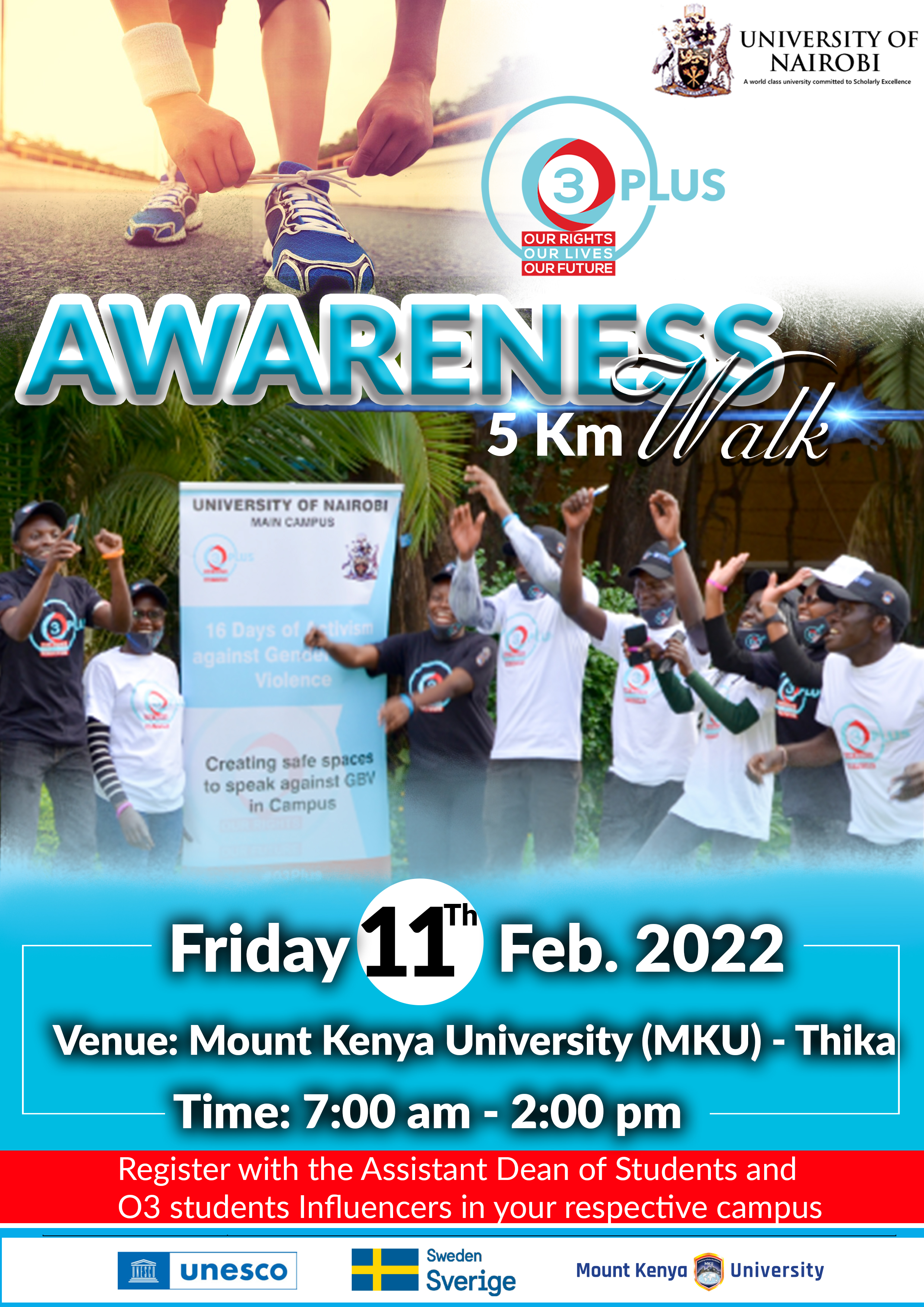 O3 Plus Awareness Walk-Mt. Kenya University, Thika