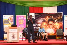 Robert Burale speaks at the extreme Potential Youth Summit on Mental Well-being